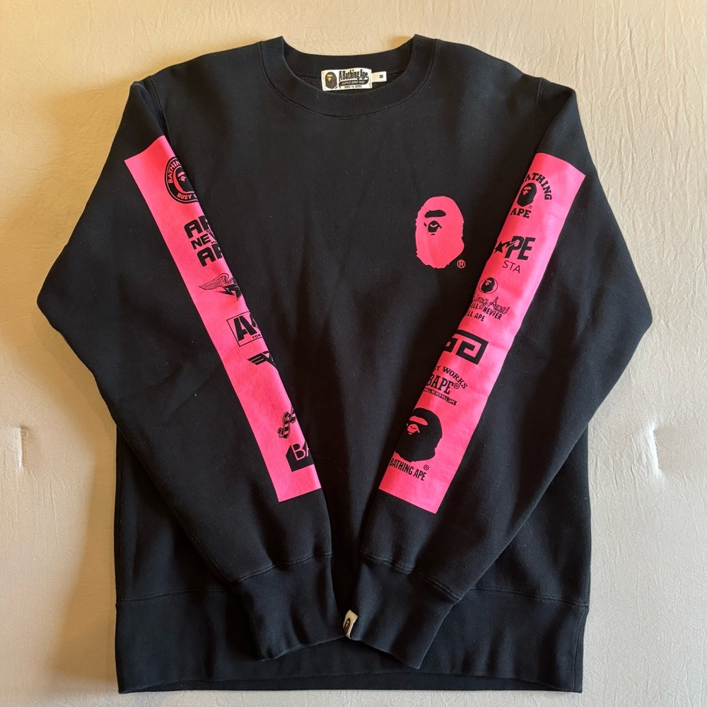 BAPE Women’s Black & Pink Crewneck